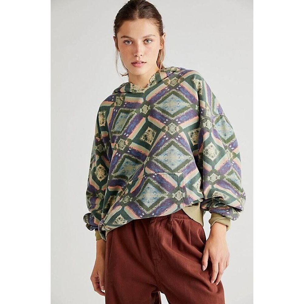 New Free People x We The Free It's A Vibe Printed Hoodie Size Small